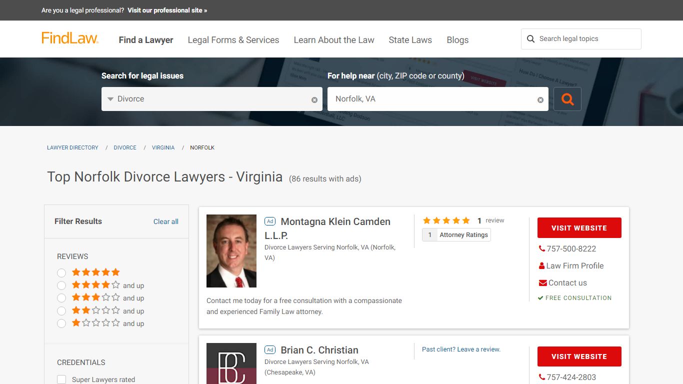 Best Norfolk Divorce Lawyers & Law Firms - Virginia | FindLaw